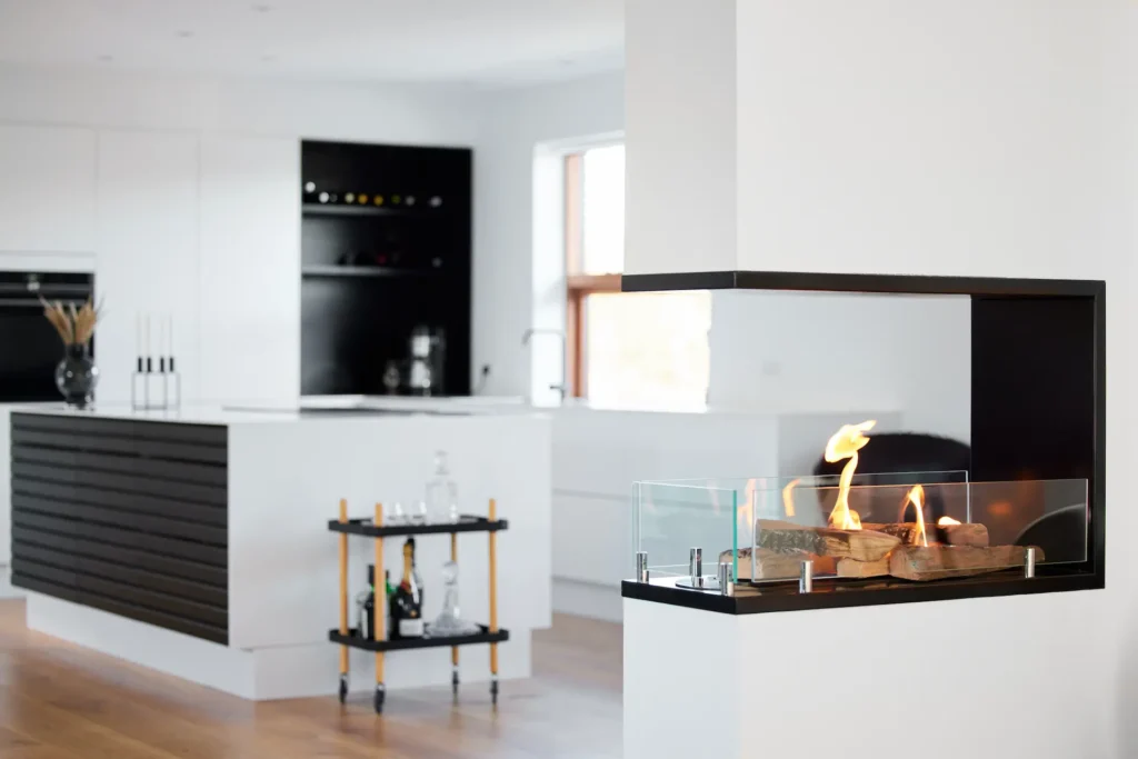 le feu clever fireplace kitchen