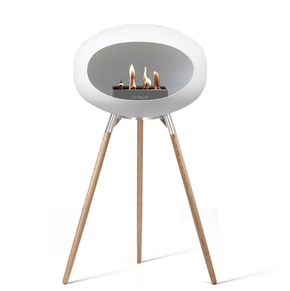 le feu dome fireplace ground high white steel soaptreated oak