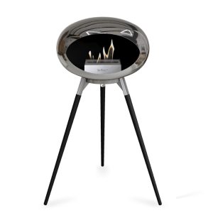 le feu bio ethanol fireplace silver steel black